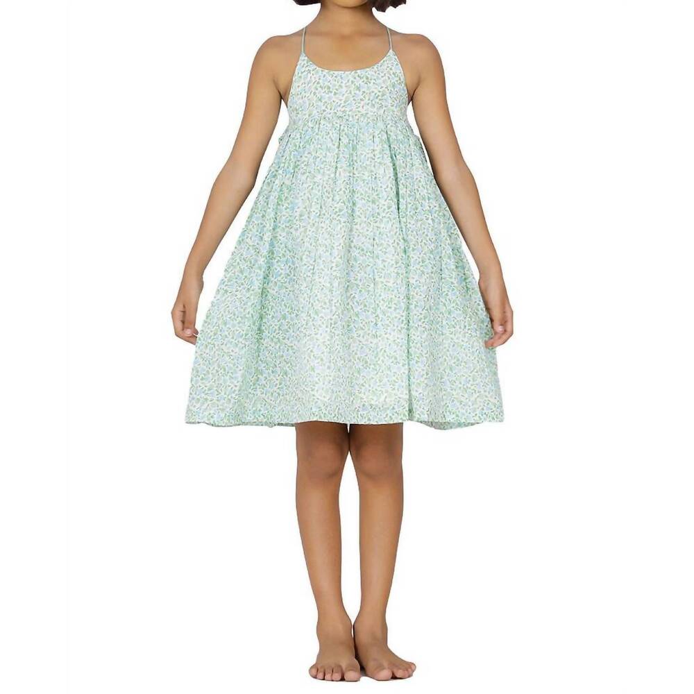 NEW LITTLE PAISLEY PEOPLE girl's mazzy dress in mint meadow